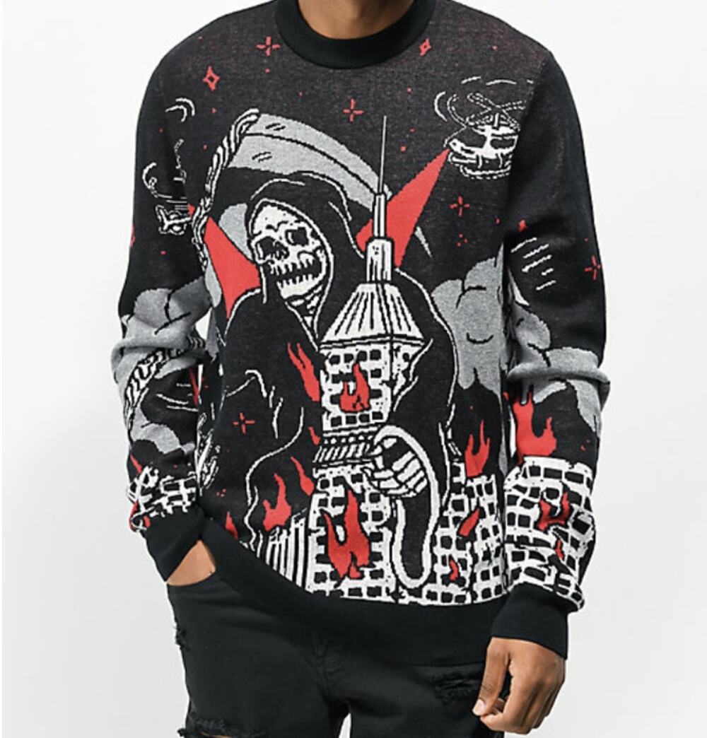 Lurking Class Sketchy Tank Destroy Black Grim Reaper Sweater Men's XL (fitted)